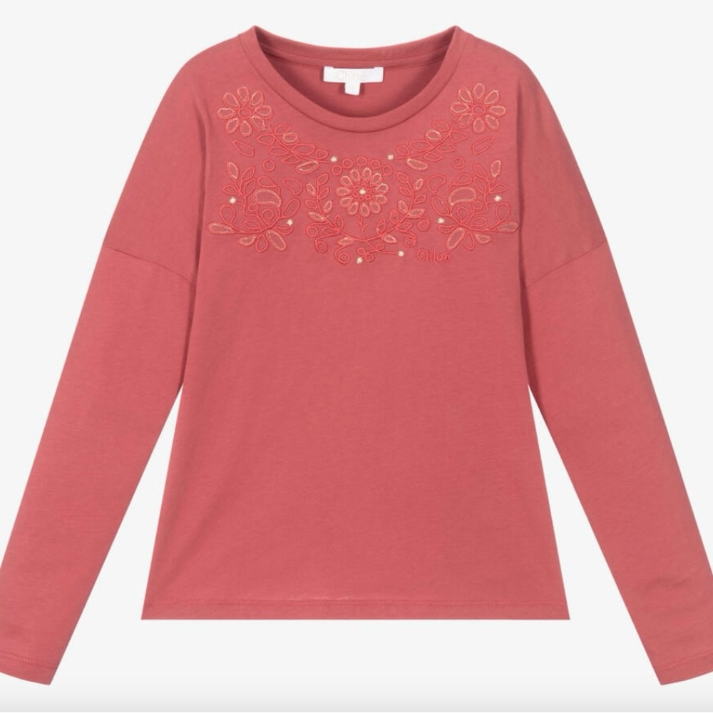 CHLOE | NWT Designer Floral Embroidered Top Girls Size 14